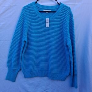 LOFT Vibrant Blue Crew Neck Sweater